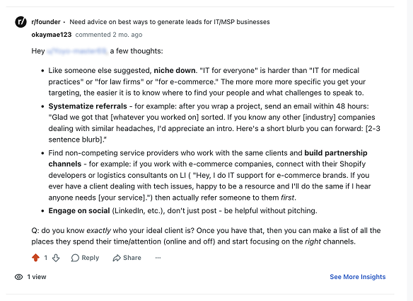 Reddit advice example 22